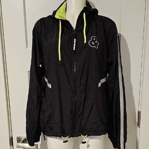 Love & Sports Full Zip Windbreaker Jacket With Packable Hood